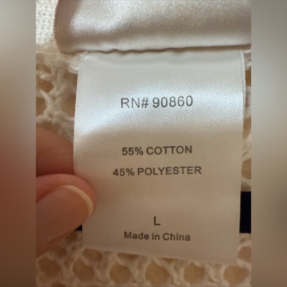 Artisans The Art of Apparel Sweater Sz L White Loose Open Knit Sheer Artsy - Picture 4 of 13